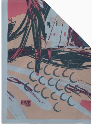 Turkuaz Gölge Desen Krep Şal