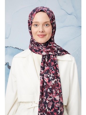 Five Scarf Pembe Suluboya Çiçek Desen Cotton Şal