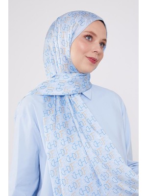 Five Scarf Bebe Mavisi Harf Desen Brand Şal