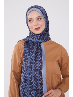 Five Scarf İndigo Zincir Desen Brand Şal