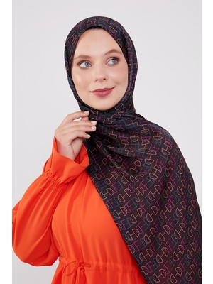 Five Scarf Siyah Harf Desen Brand Şal