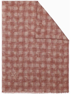 Five Scarf Camel Relax Ekose Desen Şal
