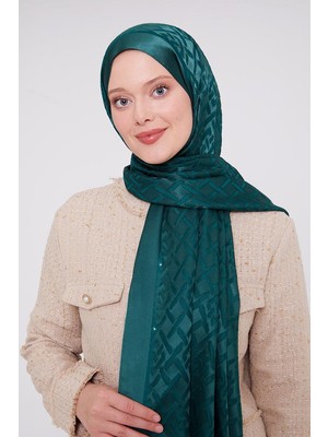 Five Scarf Zümrüt Geometrik Desen Deluxe Devore Şal