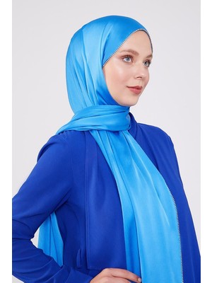 Five Scarf Saks Yanları Taş Şeritli Brilant Şal