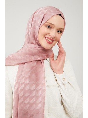 Five Scarf Pudra Ay Desen Jakarlı Elegance Şal