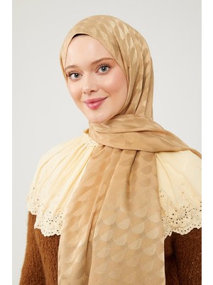 Five Scarf Gold Ay Desen Jakarlı Elegance Şal