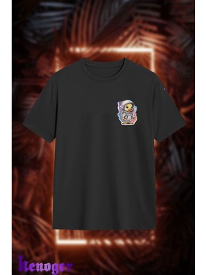 Unisex Oversize - Space Duck Baskılı T-Shirt