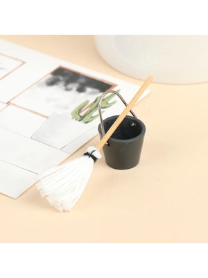 1 Takım 1:12 Minyatür 1 Ade Paspas ve 1 Det Kova Çocuk Oyun Evi