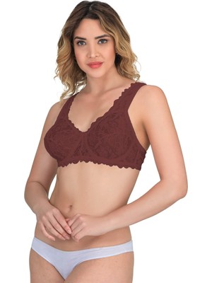 Bordo Mı Emay 178 B Balenli Dantelli Sütyen