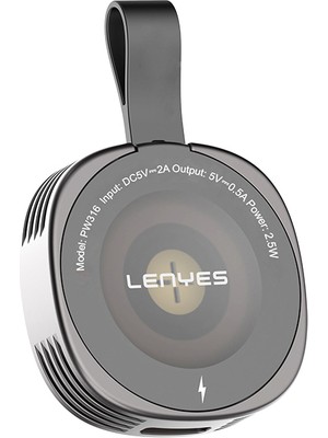 Akıllı Saat Mini Wireless Magnetik Şarj Aleti Lenyes PW316 2.5W Gri