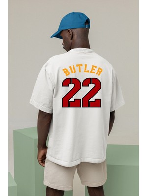 Jimmy Butler Miami Heart Baskılı Beyaz Oversize Unisex Tshirt