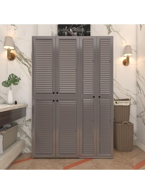 Kenzlife Membran Çamaşır Kurutma Makinesi Dolabı Yaromira Gribyz Panjur 180*120*64 Mebran Kapak Mdf Gövde