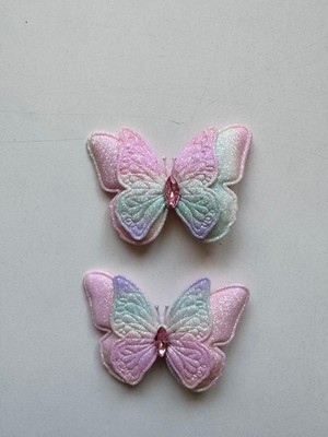 Kız Çocuk Kelebek 2'li Klips Toka Pembe