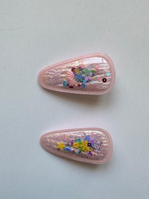 Kız Çocuk 2' Li Klips Renkli Toka