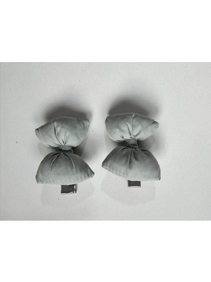 Kız Çocuk Fiyonklu 2'li Klips Toka Gri