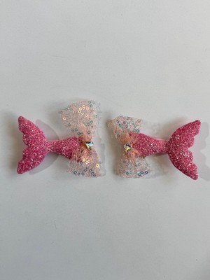 Kız Çocuk Deniz Kızı 2' Li Klips Toka Fuşya