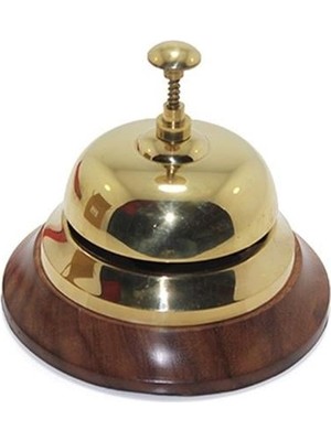 Altı Ahşap Üstü Pirinç Masa Üstü Resepsiyon Çanı