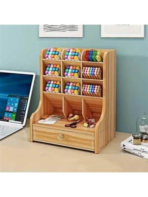 Bölmeli ve Çekmeceli Ahşap Organizer