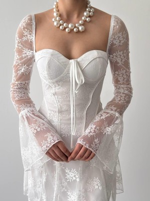 Antonio Tasarım Dantel Mini Elbise