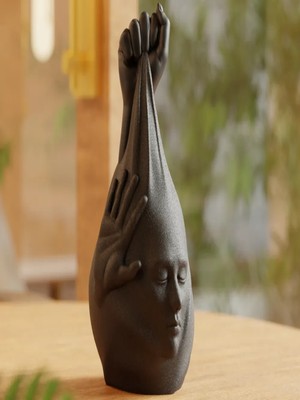 Gerilim Heykeli 18cm | Soyut Siyah Sanat Eseri - Dekoratif Hediyelik Ürün