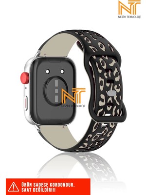 Nezih Case Huawei Watch Fit 3 / Fit 4 / Fit 4 Pro / Fit 5 / Fit 5 Pro Uyumlu Leopar Desenli Silikon Kordon / Strap