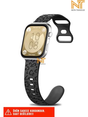 Huawei Watch Fit 3 / Fit 4 / Fit 4 Pro Uyumlu Leopar Desenli Silikon Kordon / Strap