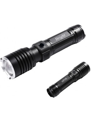 GHT-5761 XP90 LED 3 Mod Zoomlu Yağmur Suyu Geçirmez Şarjlı El Feneri