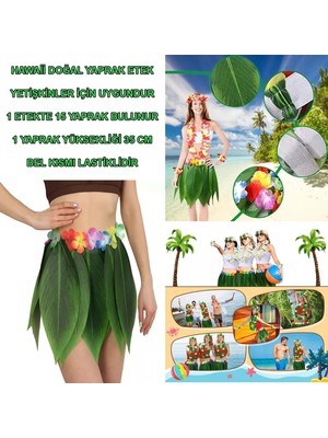 Tropikal Esintili Hawaii Yapraklı Parti Eteği Yetişkin Boy