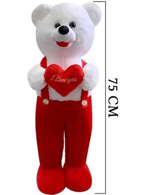 Timestart 75 cm Çiçekli Tulumlu Ayakta Duran Peluş Ayıcık