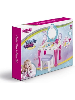 Timestart 2568 Oyuncak Unıcorn Makyaj Masası ve Tabure Seti