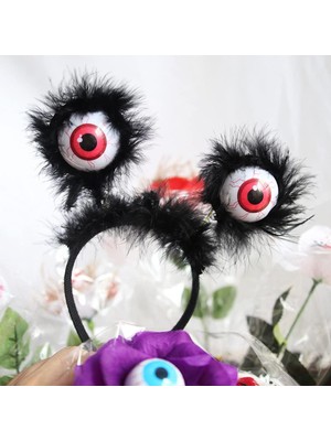 Cadılar Bayramı Halloween Otrişli Sallanan Gözlü Parti Tacı
