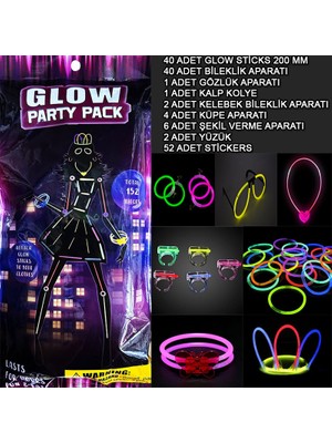 Glow Parti Seti 152 Parçalık Lüglow  Kostüm Seti