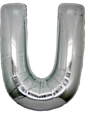 U Harf Folyo Balon Gümüş Renk  40 Inç