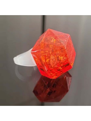 Kristal Tasarımlı LED Glow Işıklı 3 Modlu Kırmızı Yüzük 3.5 x 5 cm
