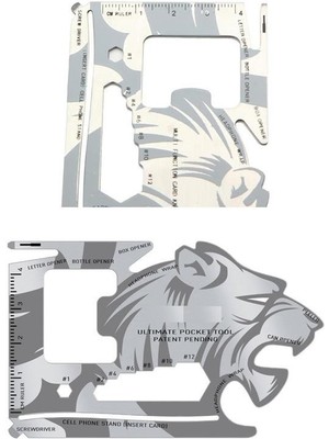 18 Fonksiyonlu Cüzdan Içi Aslan Tasarımlı Kart Acil Durum Kiti