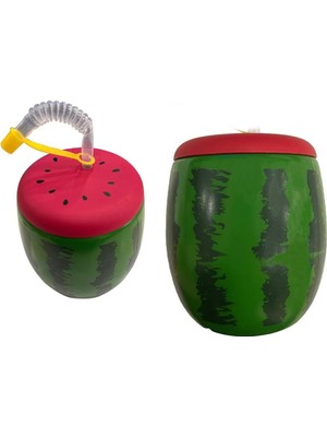 Karpuz Tasarımlı Pipetli Suluk 900 ml