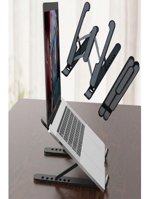 Katlanabilir Laptop Standı - Kaydırmaz Kademe Ayarlı Laptop Tablet Tutucu