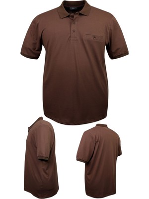 Maruf Shop Erkek Büyük Beden 115 - 175 Kilo Arası Uygun Bedenli Likralı Pike Polo Yaka Cepli Tişört