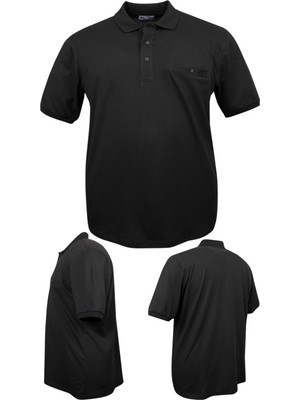 Erkek Büyük Beden 115 - 155 Kilo Arası Uygun Bedenli Likralı Pike Polo Yaka Cepli Tişört