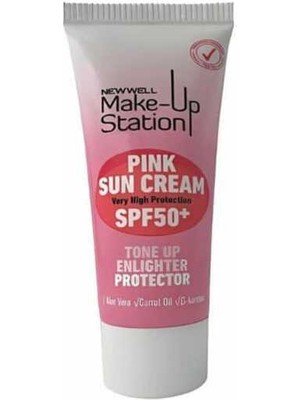 New Well Station Pembe Güneş Kremi SPF50 Tüm Ciltler İçin 30 gr Nemlendirici ve Hafif Koruma
