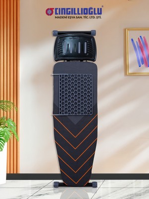 Cıngıllıoğlu CM-104 Tasarım Ütü Masası 42 x 143 cm Siyah Renkli Yükseklik Ayarlı Standart Tip