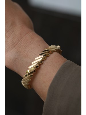 14 Ayar Altın Taşsız Dans Sıralı Kelepçe