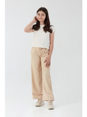 Beli Bağlamalı Paraşüt Kumaş Kız Çocuk Pantolon