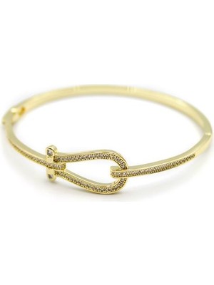 Taşlı Vip Bilezik - Altın