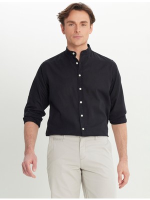 Altınyıldız Classics Comfort Fit Hakim Yaka Siyah Erkek Gömlek ACE020252167_SYH