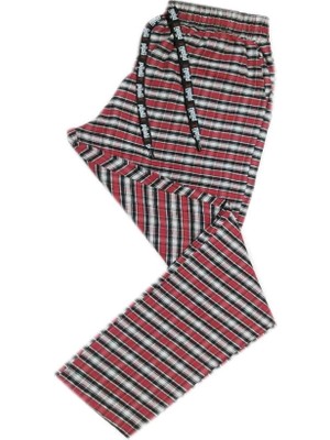 Pijalüx Erkek  Kareli Poplin Cepli Alt Pijama