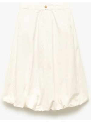 Koton Cep Detaylı Düğmeli Rahat Kalıp Midi Balon Etek