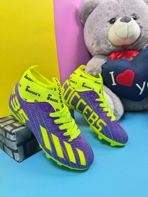  Erkek Çocuk Halısaha  Kranpon Çoraplı Çivili Futbol Spor Ayakkabısı F35KR