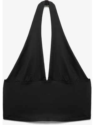 Koton Slim Fit Sırt Dekolteli Crop Halter Yaka Büstiyer