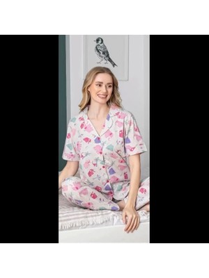 Freshness 107 Fil Desenli Patlı Kısa Kol Pijama Takımı